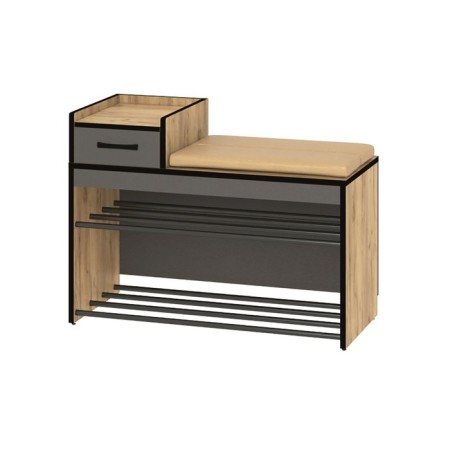 Olga-Loft-5 Tumba, oak craft gold/dark gray/black/eco-leuxeri luxury brandy