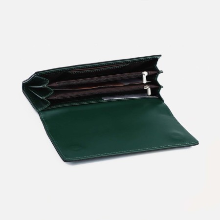 Women's wallet on magnets, green color-2