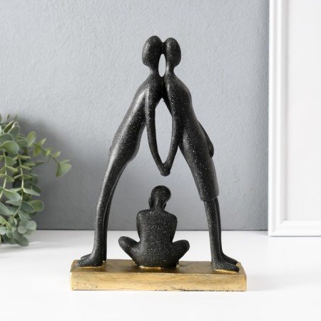 Souvenir Polystone "House there is the family" Black 7x17x24.5 cm-3
