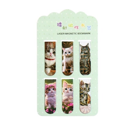 A set of magnetic bookmark for books Calligrata 6 pieces, "kittens", mix-5