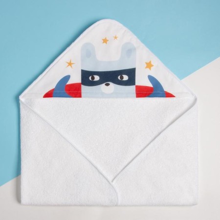A children's baby I am "Super Hero", 75x75 cm, 100% cotton. 340g/m2