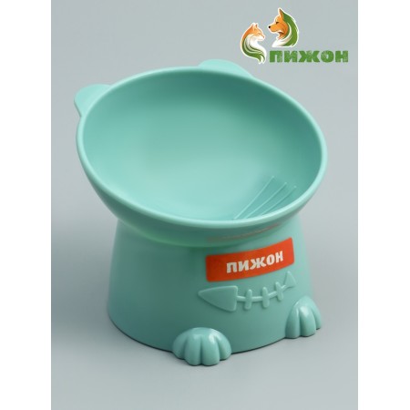 Plastic bowl on a stand, 13 x 13 x 10 cm, turquoise