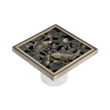 Gag Aflorn AF10810C-10, d = 50mm, vertical, 100x100mm, brass, with a pattern, antique bronze