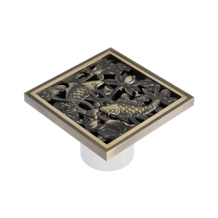 Gag Aflorn AF10810C-10, d = 50mm, vertical, 100x100mm, brass, with a pattern, antique bronze