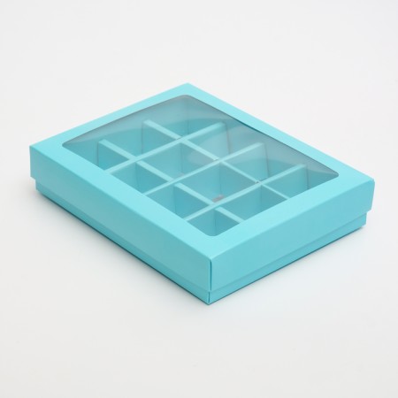 Box for sweets, 12 pcs, blue, 19 x 15 x 3.5 cm