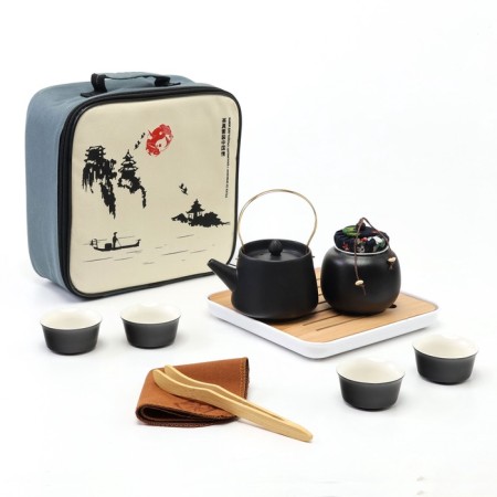 A set for a tea ceremony 10 items, 4 people, a cup 40 ml, a kettle 200 ml-1