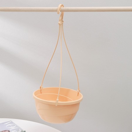 Street Kashpo with a basal watering "Malva" 4.7 l, cream color, suspension as a gift-1
