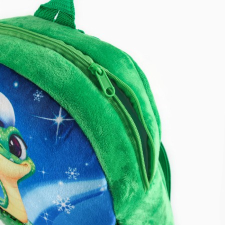 Baby backpack "Snake" with sequins, 23*28 cm, green color-5