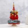 Musical souvenir "Temple", winter, red background, manual painting