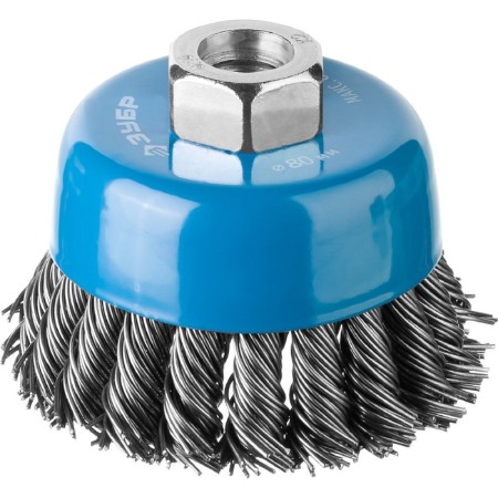 Cup brush "Bison" 35277-080_z02, twisted, steel, wicker bundles 0.8 mm, M14x80 mm