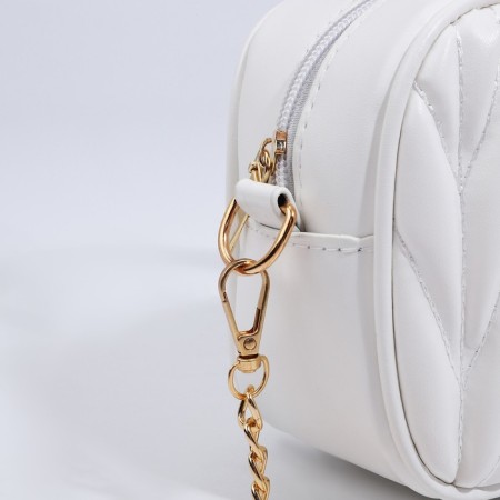 Bag Cross-Bodi with a zipper, white color-3
