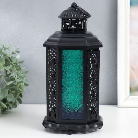 Summary metal, glass for 1 candle "Arab night" Lantern Color Pinch 28x15x15 cm-2