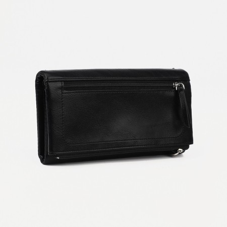 Women's wallet on magnets, black color-1