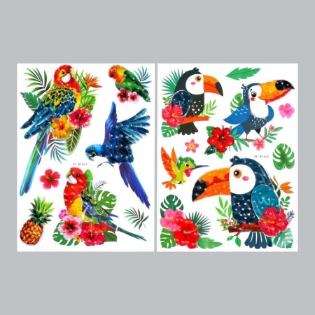 Plastic sticker multi -layer "tropical birds" mix 50x30 cm-2