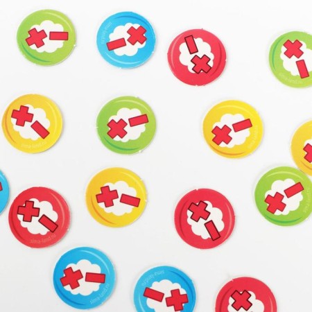 The board game "Learning to count. Mathematical cubes. Step 1 ", 6+-3