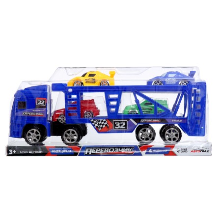 Inertial "Avtobos" truck, with 4 machines, blue color-11
