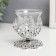 Glass 1 Candle "Pattern", silver color