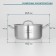 Hanna Knövell stainless steel pan with a lid, 3 l, d = 20 cm, h = 9.5 cm, wall thickness 0.6 mm, induction