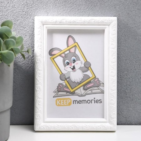 Photo frame plastic L-2 10x15 cm white (plastic screen)