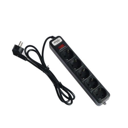 Luazon Lighting network filter, 5 outlets, 1.8 m, 2200 W, 3 x 0.75 mm2, 10 A, 220 V, black-1