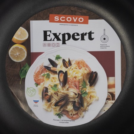 The “Expert” pan, d = 28 cm, anti -stick coating, burgundy color-5