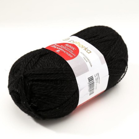 Yarn "village" 100% wool 250m/100g (02-black)-3