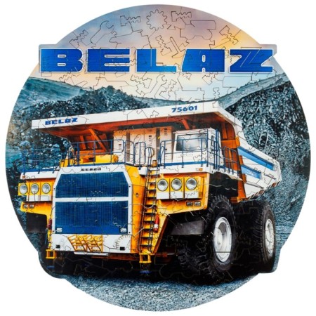 Wooden figured puzzle EWA "BELAZ", 28 × 28 cm