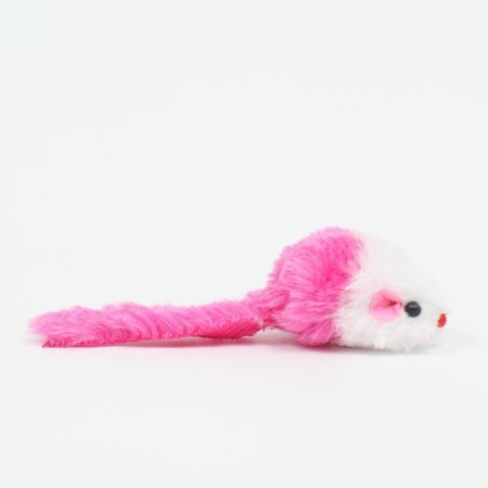 Toy for cats "Small Mouse" two -tone, 5 cm, white/pink-1