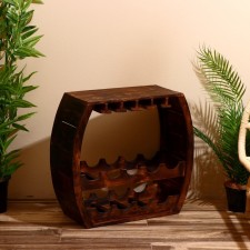 Barbali bottles stand 55x24x55 cm, Albezia tree, brown
