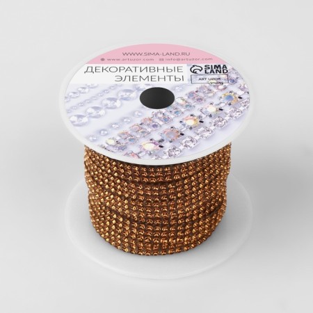 Thermocleic rhinestones, d = 2 mm, width - 7 mm, 4.5 ± 0.5 m, bronze color-2