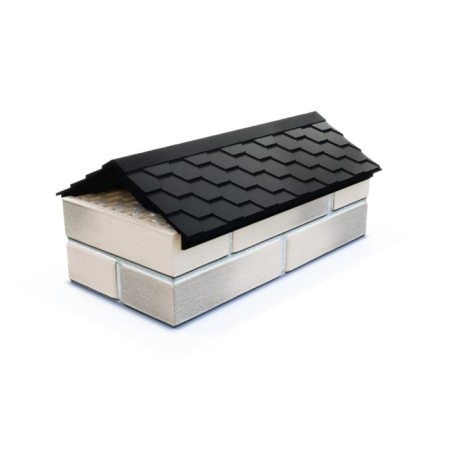PPK parapet for a fence span, 50 × 28.5 × 2.5 cm, black, “flexible tile”