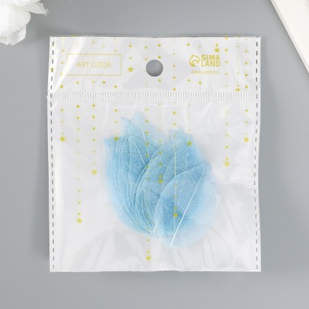 Leaves skeletoned for creativity are "pale blue" set of 20 pcs h = 6-6.5 cm-3
