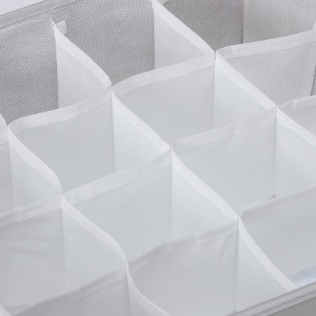 Organizer for linen 16 cells LadOM, 32x32x12 cm, beige color-3