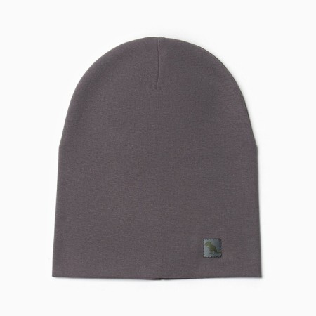Hat for a boy, dark gray color, size 50-54