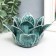 Ceramics candlestick on 1 candle "Rose leaves" D-4.2 cm blue 13x13x9 cm