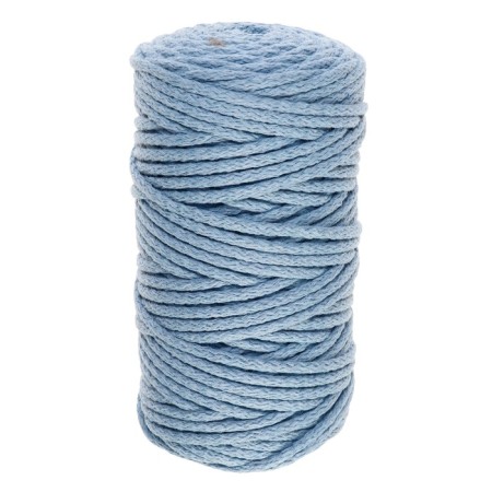 Knitting cord "Puff" 100% cotton width 5mm 100m (blue)-2