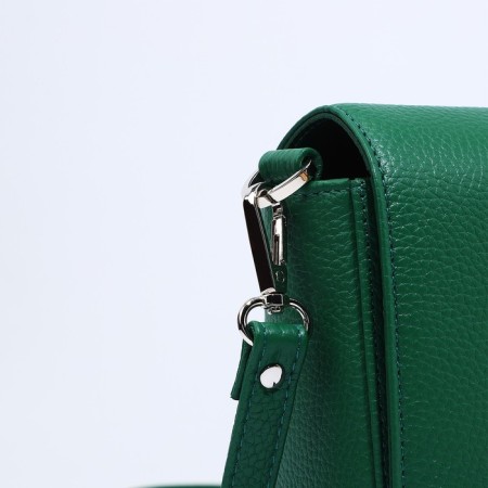 Women's bag Fabula on a magnet, long belt, green color-3