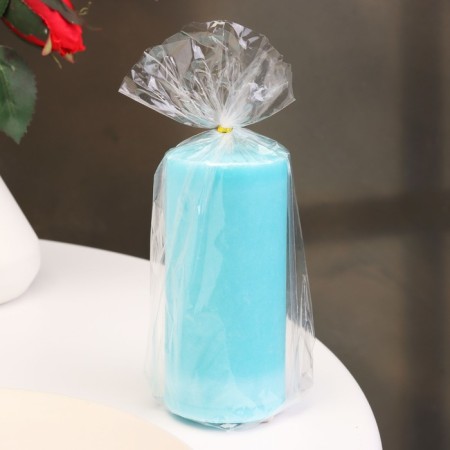 Candle-cylinder smooth, 5x10 cm, turquoise, 6 hours-2