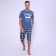 Male pajamas (T-shirt/shorts), gray-blue color, size 48
