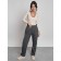 Warmed female trousers, size 42, gray color