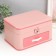Casket to the leatherette for decorations "Sheila" pink with coral 25.5x18.5x14 cm