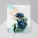 Brooch "Flowers" calendula, the color is blue-green in silver