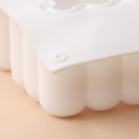 Form for mousse desserts and baking konfinetta "Raphael", silicone, 29.7 × 17.5 × 5.7 cm, 6 cells (6.2 × 6.2 cm), white color-4