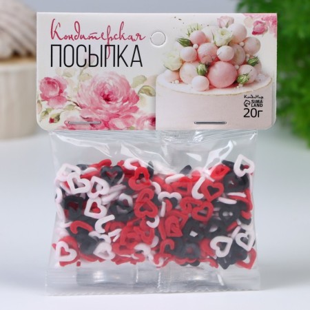 Confectionery Sprinking “Love rules”, red, white, black, 20 g-1