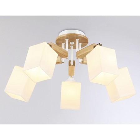 Suspended chandelier Ambrella Light, Traditional, TR9518, 5HE27, white color, gold-2