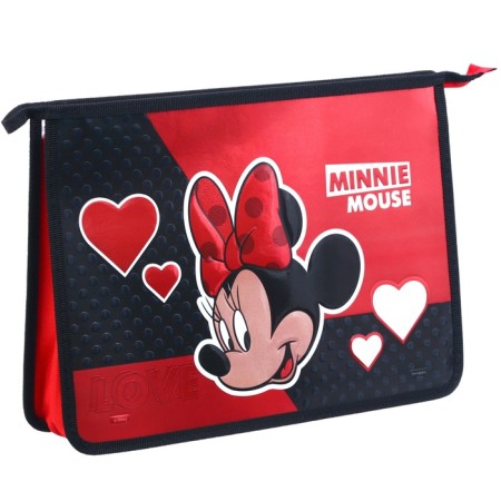 A4 labor folder, with a zipper, with the effect of metallic, Minnie Mouse-3