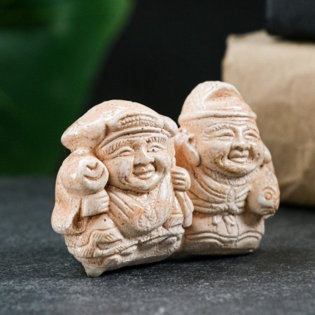 Figure "Daikoku and Ebisa" ivory, 6x3x4cm