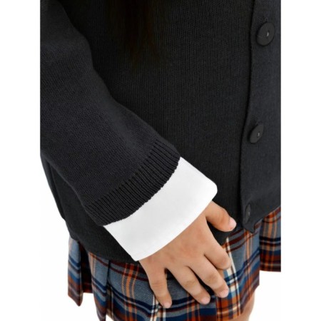 Knitted jacket for a girl, height 122-128 cm, black color-8