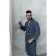 Tainted male bathrobe, size 50, blue color