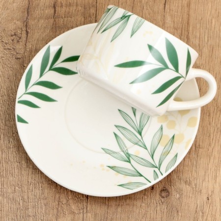 Tea couple ceramic "leaves", 200 ml, white color-6